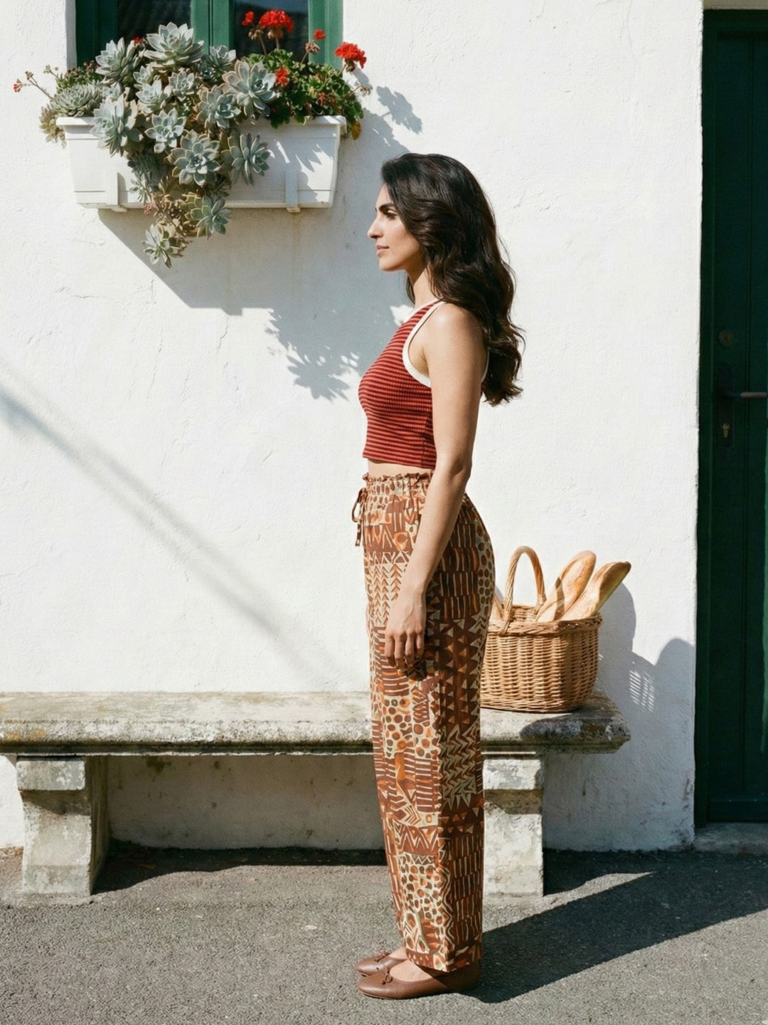 Women Frilled High-Rise Wrinkle Free Flared Trousers