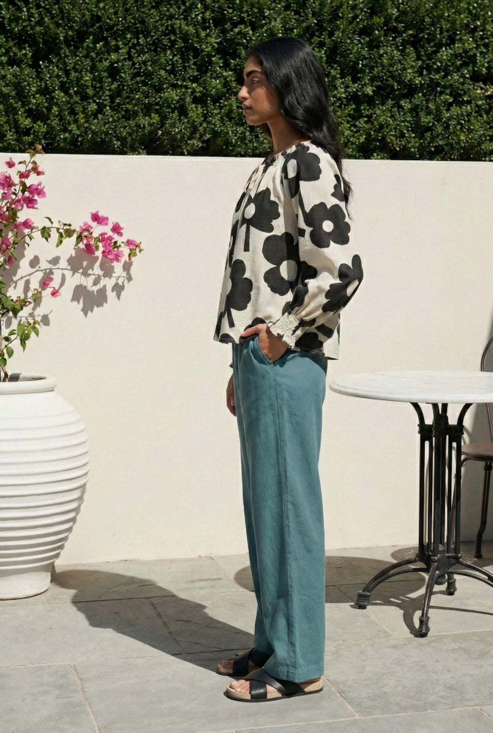 Women Fluid High Rise Smart Flare Trousers