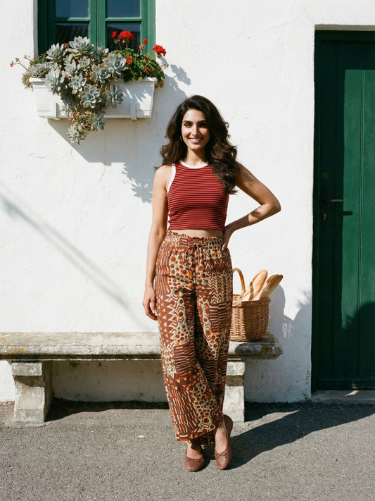 Women Frilled High-Rise Wrinkle Free Flared Trousers