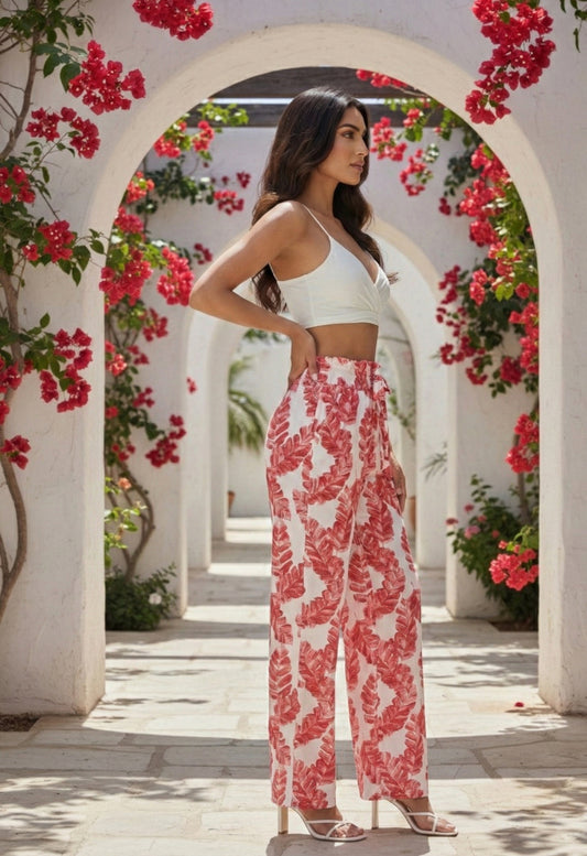 Women Frilled High-Rise Wrinkle Free Flared Trousers