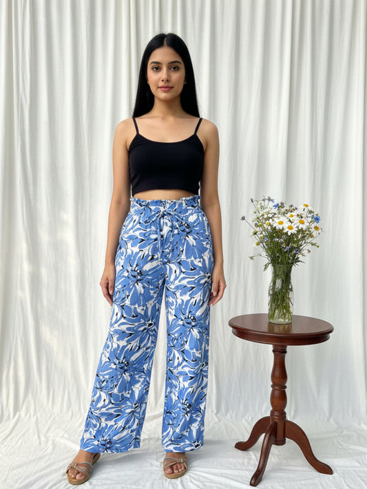 Women Frilled High-Rise Wrinkle Free Flared Trousers