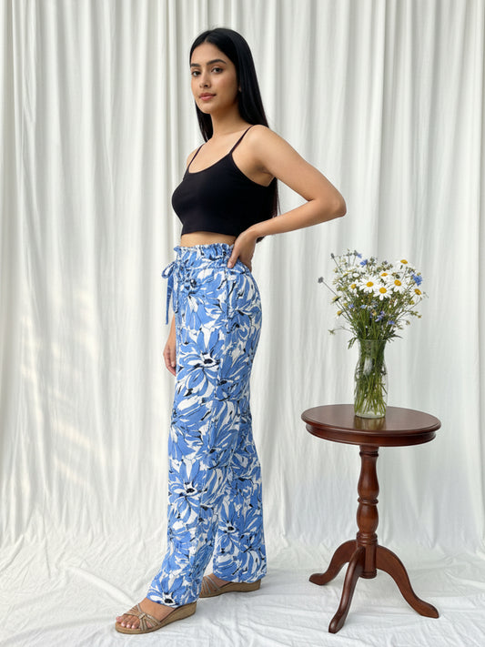 Women Frilled High-Rise Wrinkle Free Flared Trousers