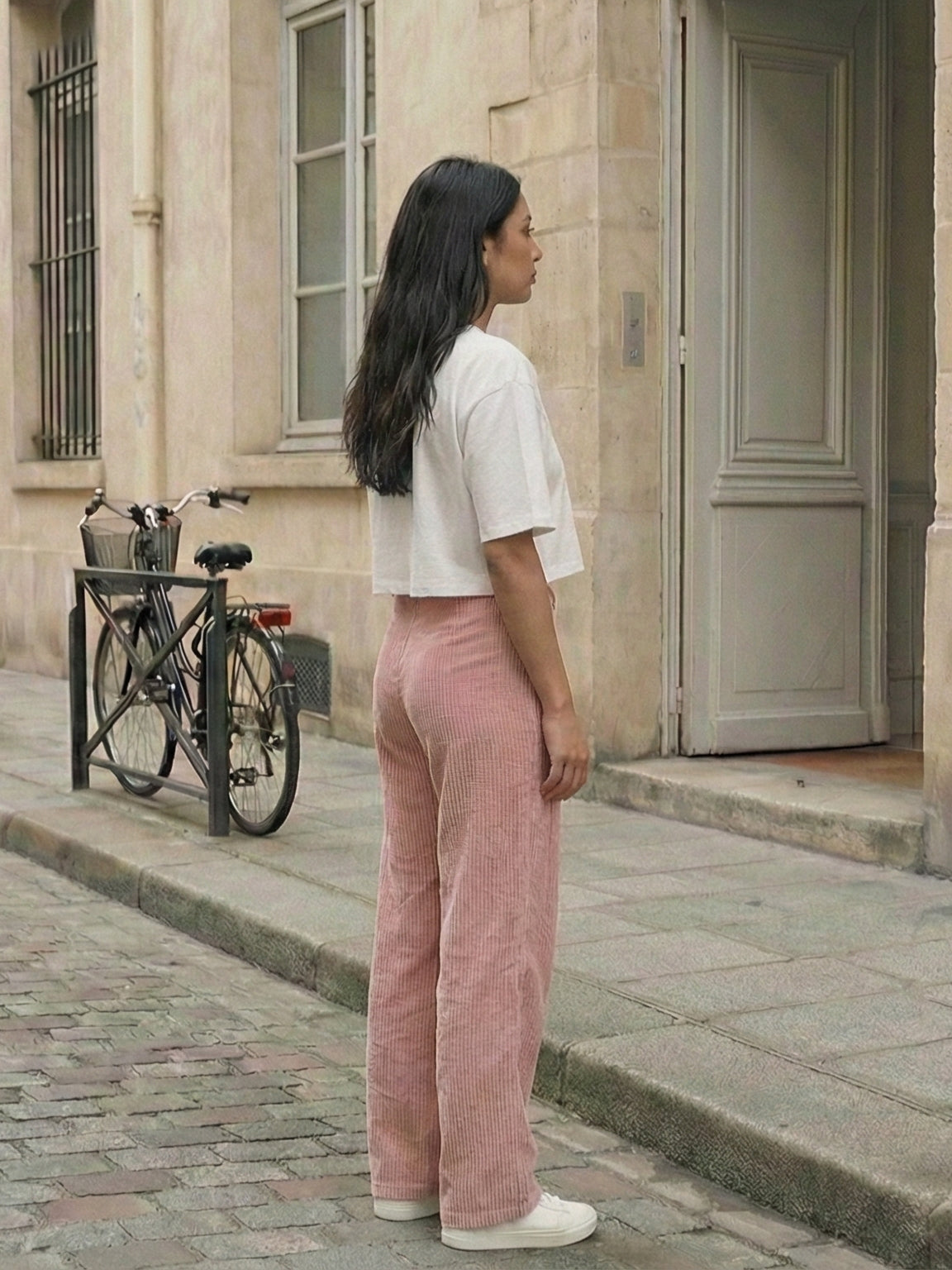 Women Stripped High Rise Parallel Trousers