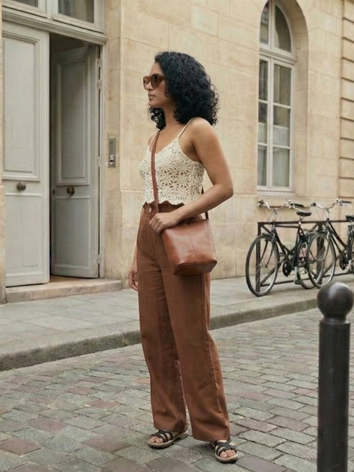 Signature Cotton Duck Mid-rise Trousers- Non-Transparent Office Pants with Deep Pockets