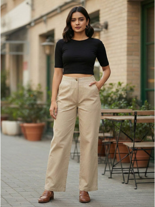 The 9 to 9 All-Day Smart Waist Cotton Trouser (With Phone Pockets)