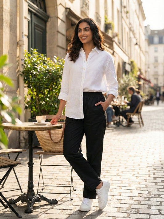 All-Day Ease Relaxed Fit Pure Cotton Mid-rise Trouser