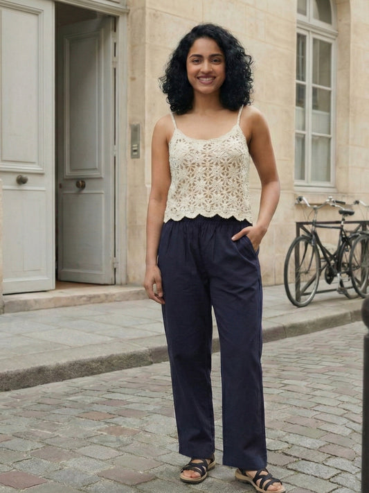 All-Day Ease Relaxed Fit Pure Cotton Mid-rise Trouser