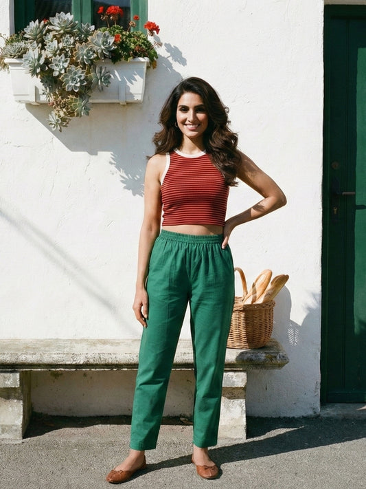 All-Day Ease Relaxed Fit Pure Cotton Mid-rise Trouser